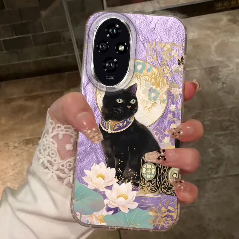 Cute Cat Flowers Girls Phone Case For Honor X9c Magic7 400 200 Lite 200Pro 200 Smart X9a X8b X8c X7c Fundas Coverage