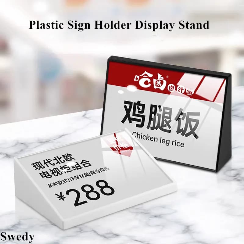 74x53mm Etichetta prezzo in plastica Etichette per carte Nome da tavolo Numero di luogo Porta carte Espositore porta cartello in acrilico