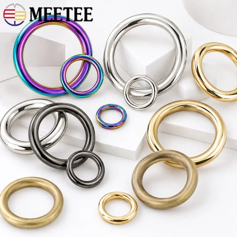 10/20Pcs 15-50mm Metal O Ring Buckle Seamless Round Connector for Keychain Handbag Strap Dog Collar DIY Bag Hardware Repair Part