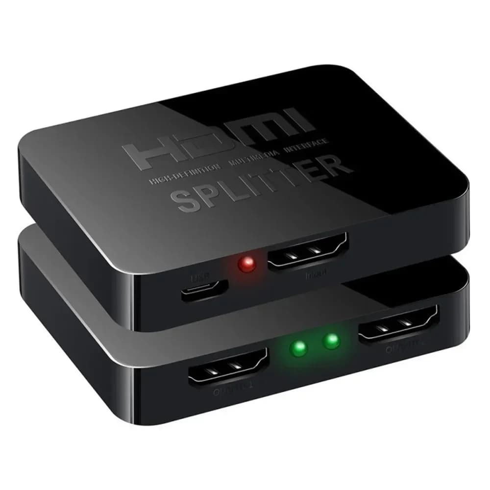 Splitter HDMI 1x2 4K, HDMI Switch 1 Input 2 Outputs, Video Distributor, Dual Display Amplifier, for HDMI Box, PC, Monitor, Projector, Laptop
