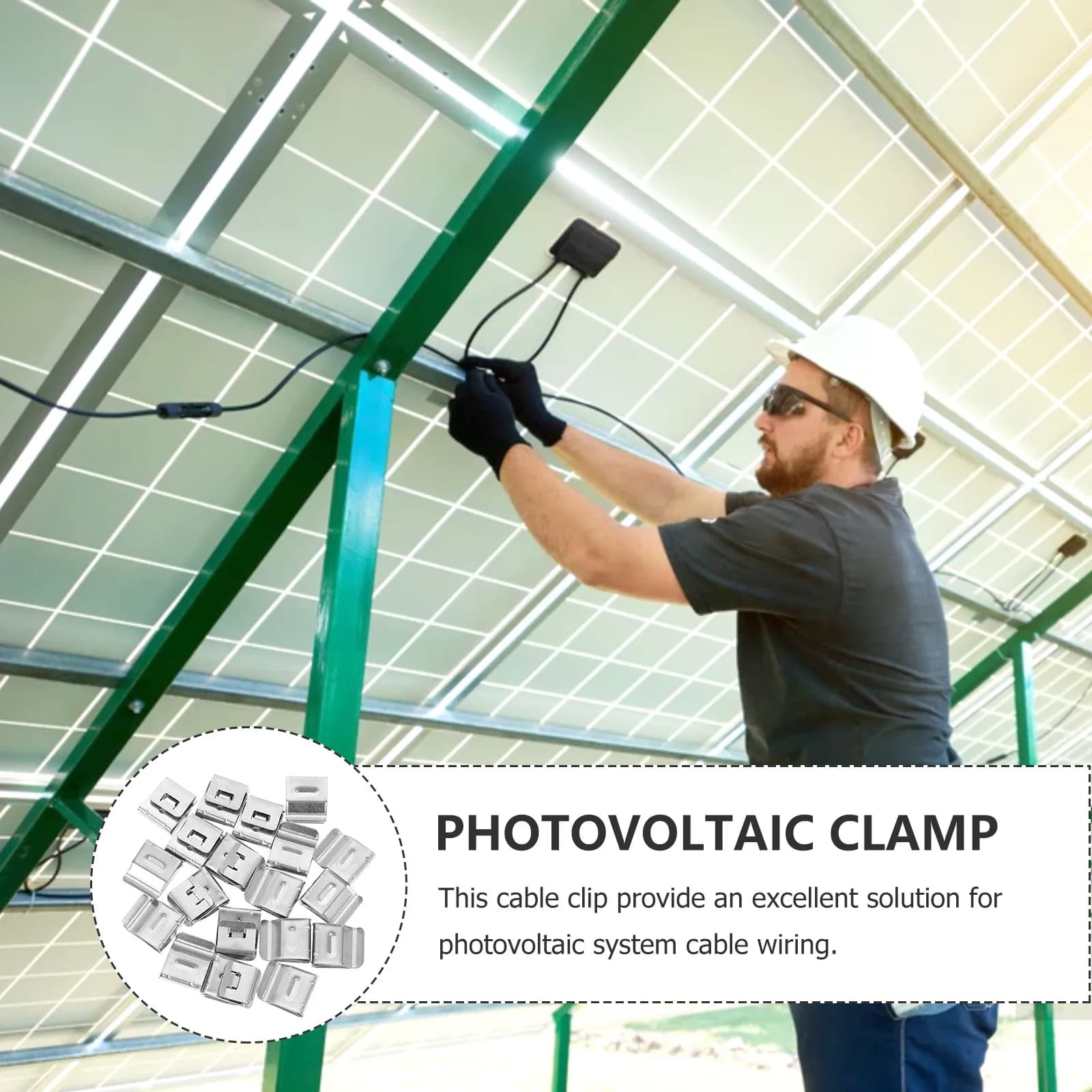 Morsetti per cavi per pannelli solari da 30 pezzi, morsetti per cavi fotovoltaici in acciaio inossidabile, morsetti per fissaggio cavi per il fissaggio del cablaggio dei pannelli