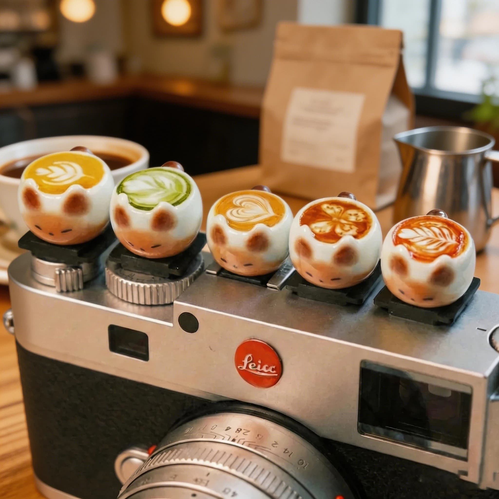 Camera Hot Shoe Cover Cute Cat Latte Art Ceramic Decorative Cap for Fujifilm Sony Canon Mirrorless DSLR Camera Accessories