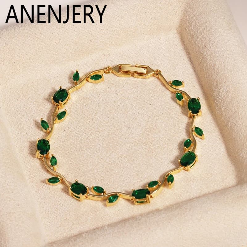 ANENJERY Bracciale in Acciaio Inossidabile 316L con Zirconi Colorati a Forma di Fiore per Donne, Design Delicato e Lussuoso, Gioielli Personalizzati da Regalo
