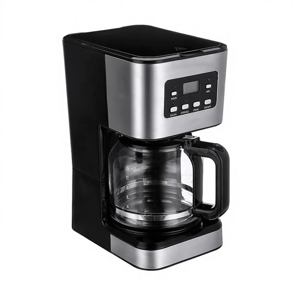 Household Electric Fully Automatic Stainless Steel Rust-proof Drip Coffee Maker All-in-One Machine 11-15 Cups American Style