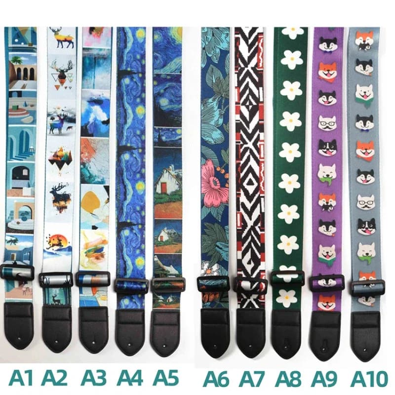Cinghie per chitarra Cartoon Cute Funny cinture per chitarra regolabili spalla per accessori per Ukulele per basso per chitarra acustica/elettrica