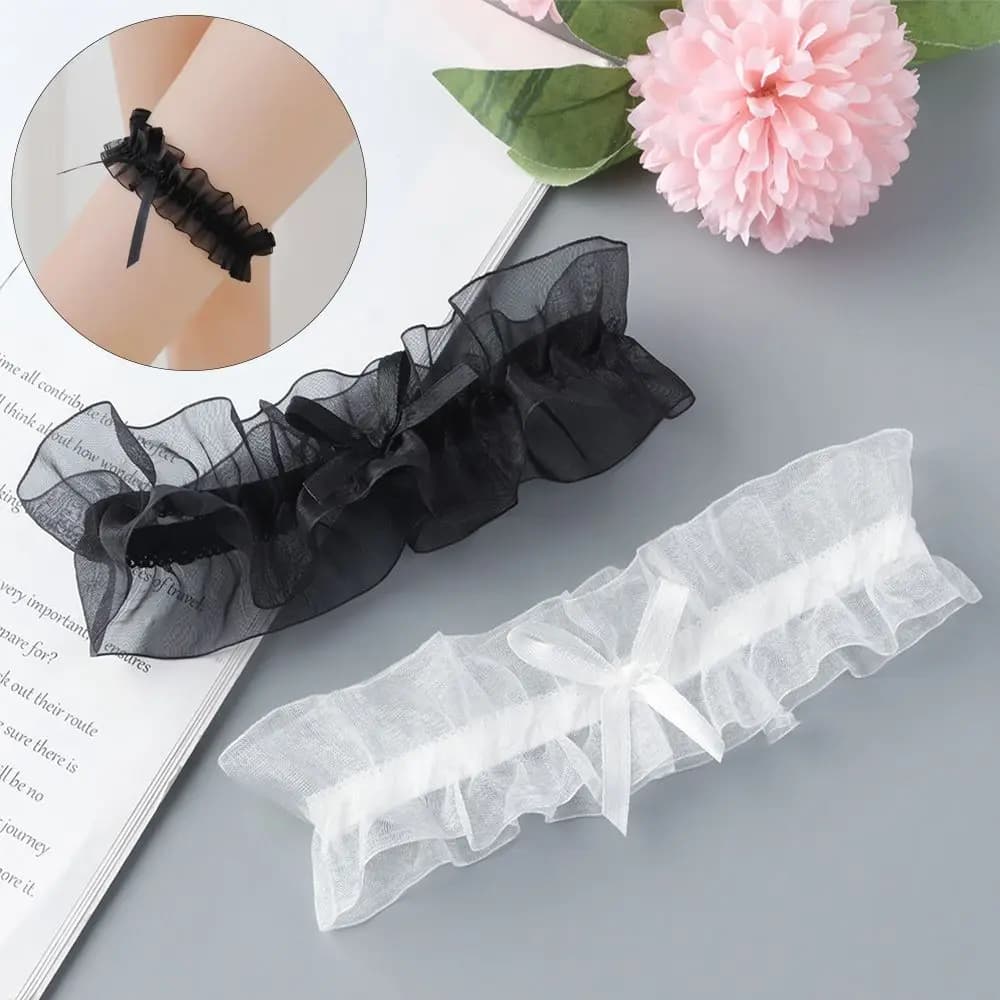 1 pz Cosplay moda sexy cintura bowknot giarrettiera in pizzo anello per coscia anello per gamba giarrettiera per gamba da sposa