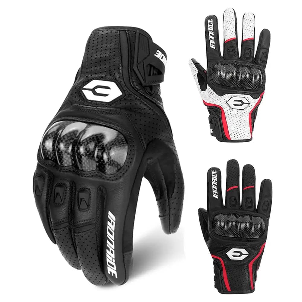2024 nuovi guanti da moto guanti da corsa da motocross traspiranti da uomo in vera pelle primavera autunno touch screen guanti da moto