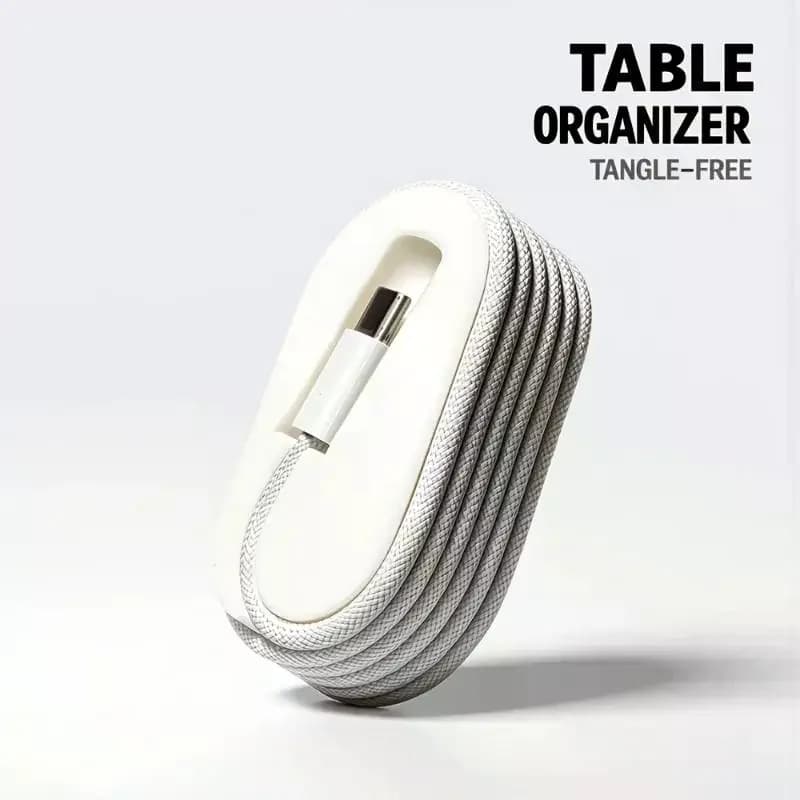 Portable Cable Winder Organizer: Desktop Cord Management Fit For 1m Braided Data Cable Travel