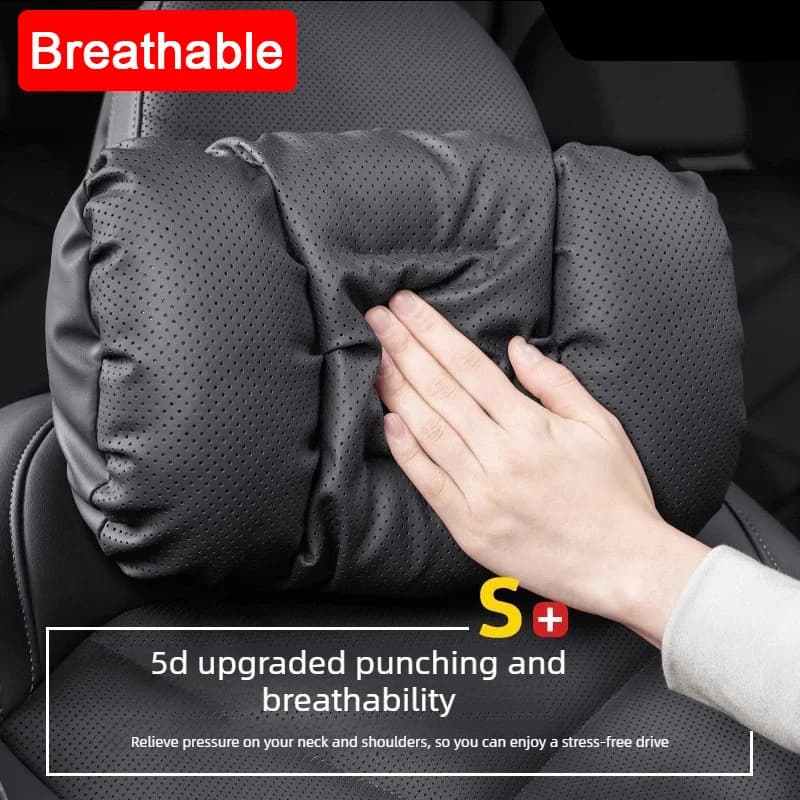 Cuscino poggiatesta traspirante in pelle PU per auto, supporto lombare, cuscino per il collo per Ford, Mercedes-Benz, Lexus, BMW, Audi, Toyota