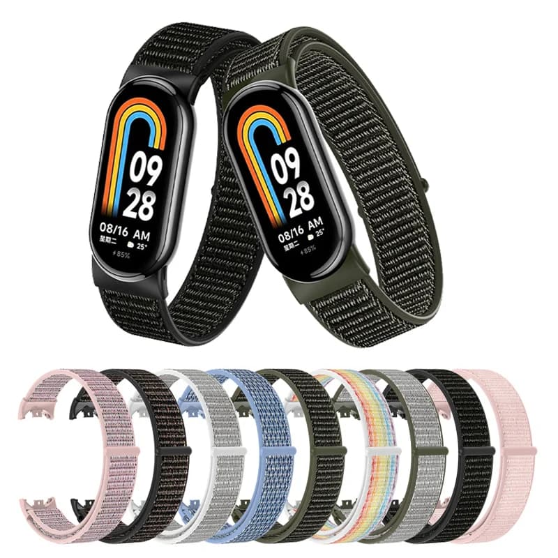 Anello in nylon per xiaomi Mi Band 8 cinturino SmartWatch cinturino Correa cinturino sportivo di ricambio per braccialetto NFC Miband 8