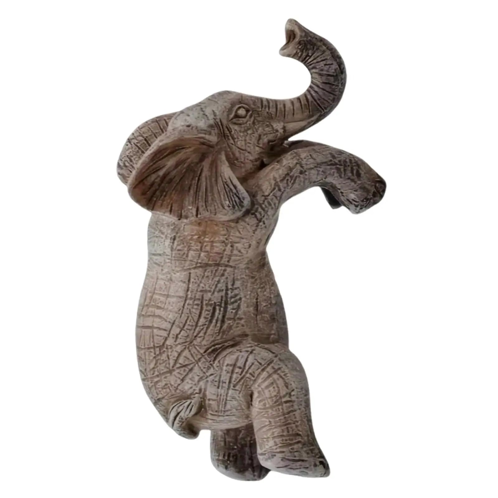 Resin Suspended Elephant Statue, Creative Decoration for Flower Jars, Figurine for Patio and Aquarium