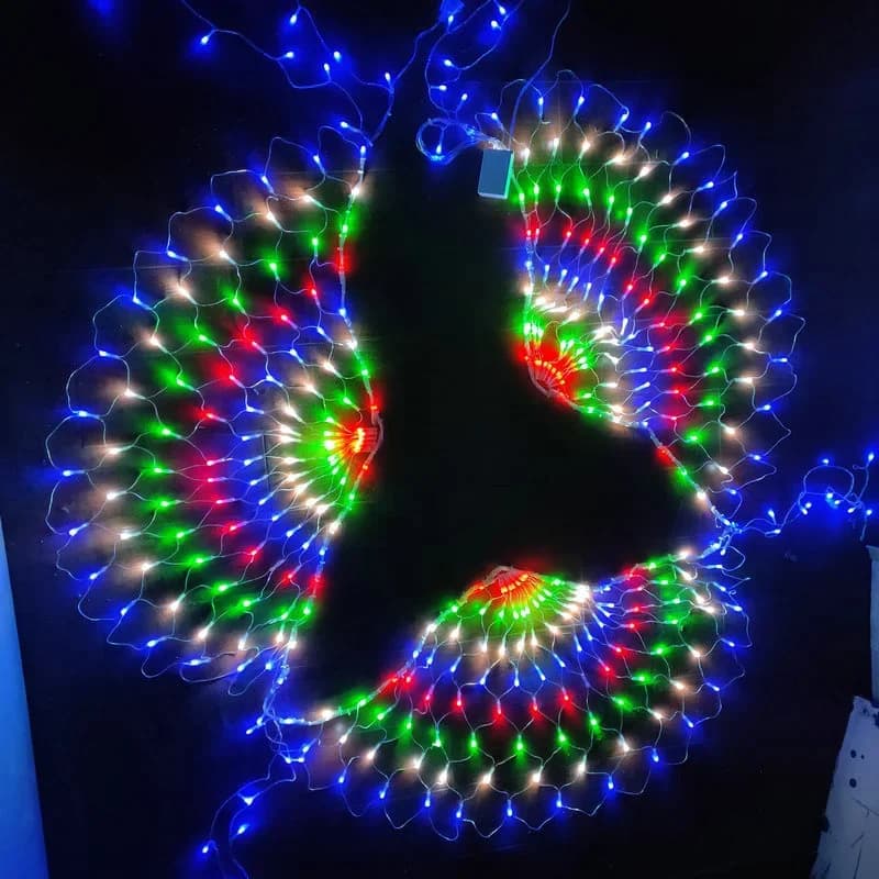 New 3M LED Peacock Mesh Curtain String Light Outdoor Garland Fairy Lights for Wedding Party Christmas New Year Garden Decoration