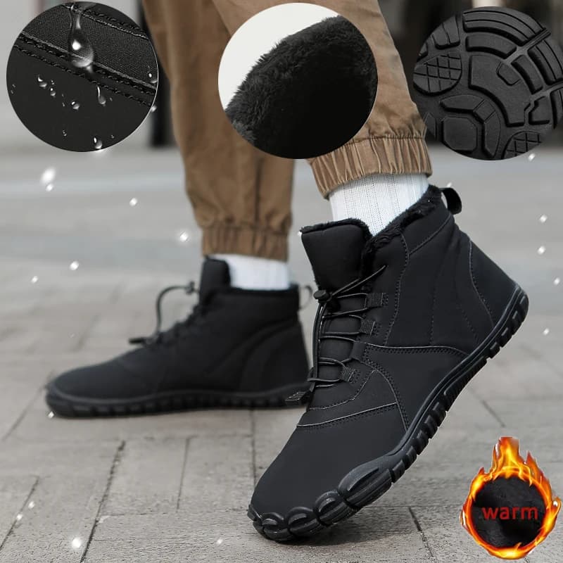 Stivali da neve invernali da esterno da uomo antiscivolo impermeabili caldi scarpe in cotone a piedi nudi a cinque dita nuove stivaletti con fondo spesso per coppie
