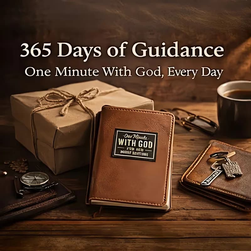 1Pcs Men's Daily Devotional Journal, 365 Days of Inspirational Guidance Notebook with Premium Faux Leather Cover, Vintage Hardcover Reflection Planner for Personal Growth & Spiritual Strength