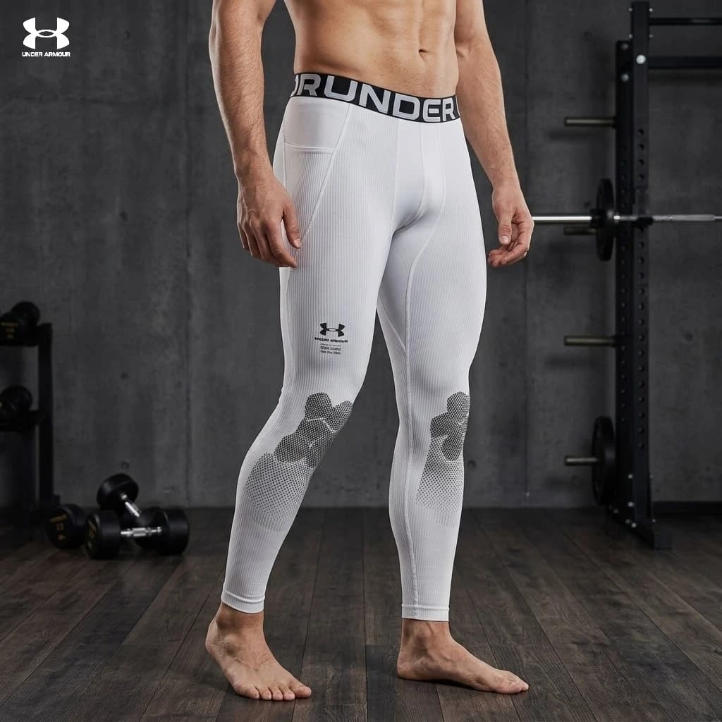 Authentic Under Armour HeatGear Print Pocket Leggings, Quick Dry Elastic Breathable Tights for Running Basketball Gym
