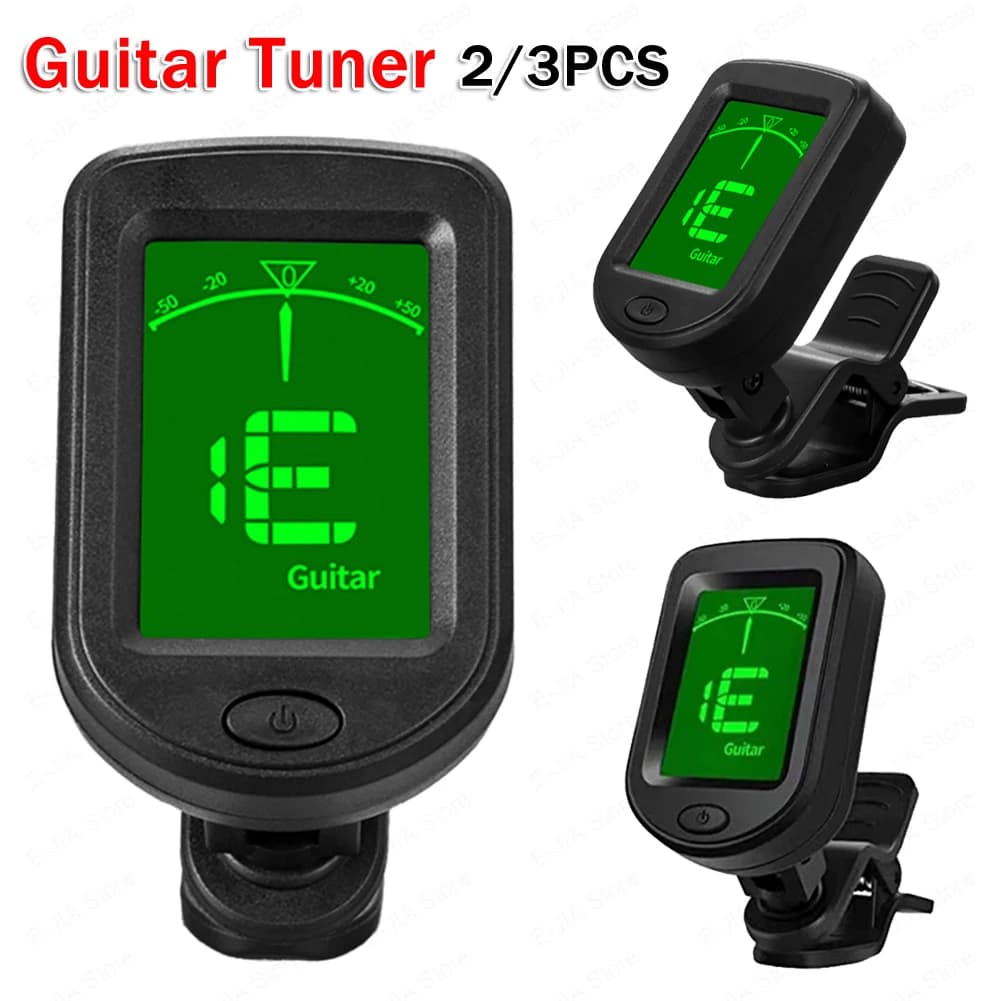 2/3PCS Display LCD Accordatore per Chitarra 3V Batteria a Bottone Digitale Clip-On Tono Accordatore Basso Violino Ukulele Accordatore per Chitarra/Basso/Violino