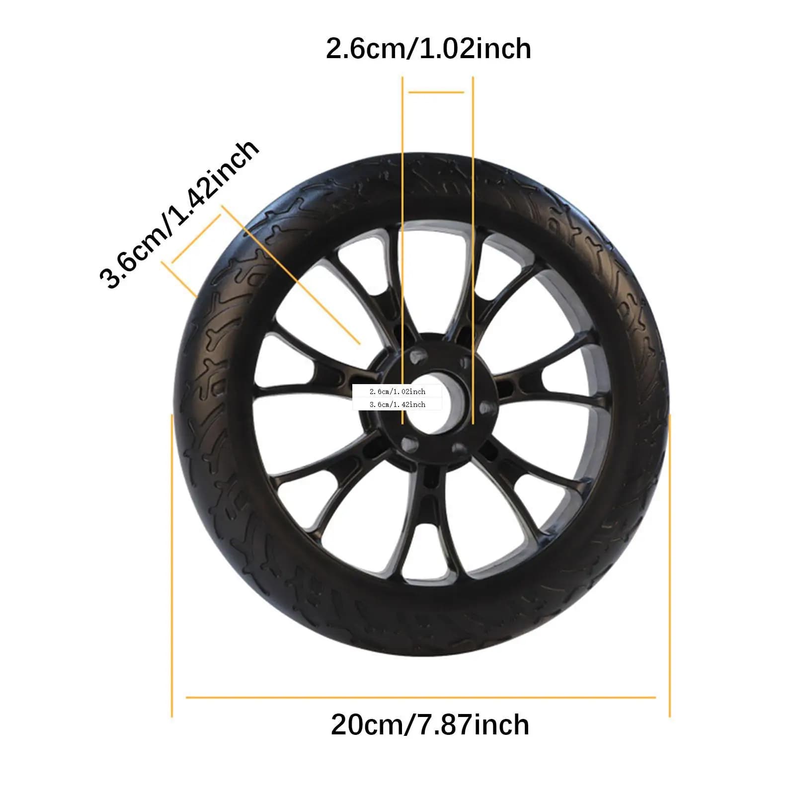 20cm Solid Airless Kids Balance Bike Wheels Anti Slip Bicycle Wheel Cover for Road Bike Accessories