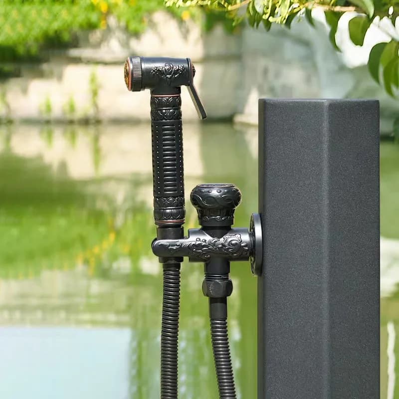 Spruzzatore per Bidet tenuto in mano Douche Toilet Kit nero olio spazzolato Shattaf soffione doccia Set di valvole in ottone Jet Bidet rubinetto Set rubinetto da giardino