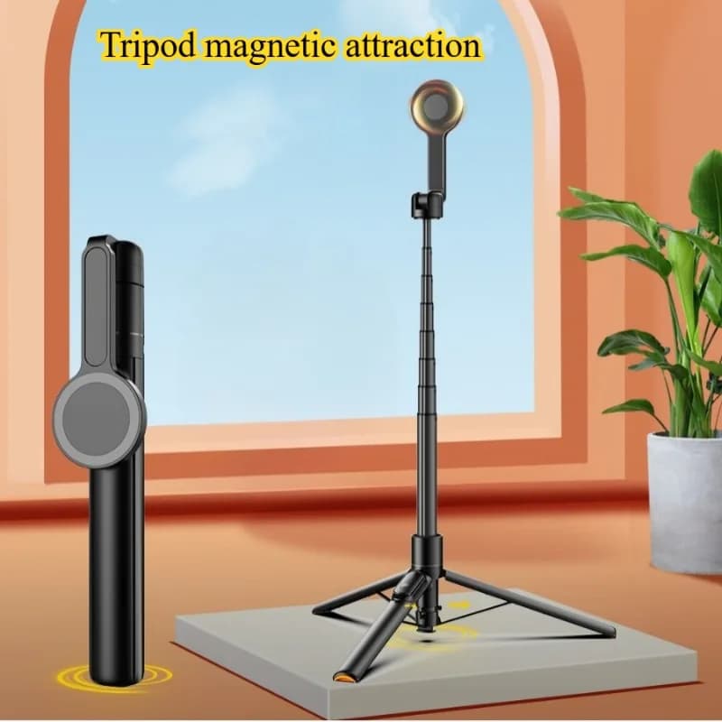 Treppiede per selfie con aspirazione magnetica per telefono cellulare Fotografia Treppiede Bluetooth portatile universale con rotazione a 360 gradi
