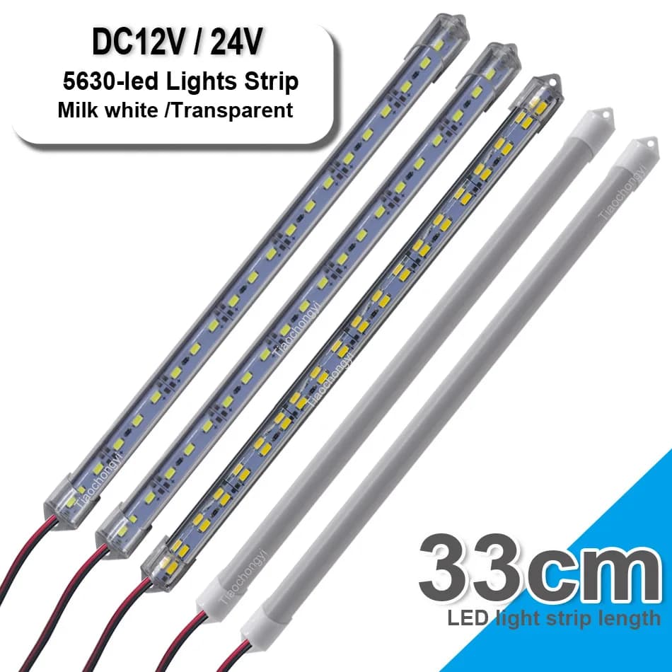 33 centimetri DC12V 24V HA CONDOTTO LA Luce di Striscia Duro Tubo Rigido Bar Lampada 330mmX15mm IP65 Impermeabile bianco 5630-led perline luci strisce per FAI DA TE