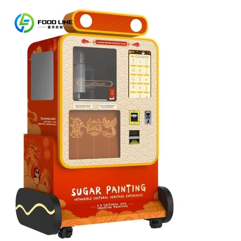 3D Printer for Custom Foods with AI, High Precision Sugar Painting Machine for Maltosis Art, Cultural Shops, Festival and Crafts