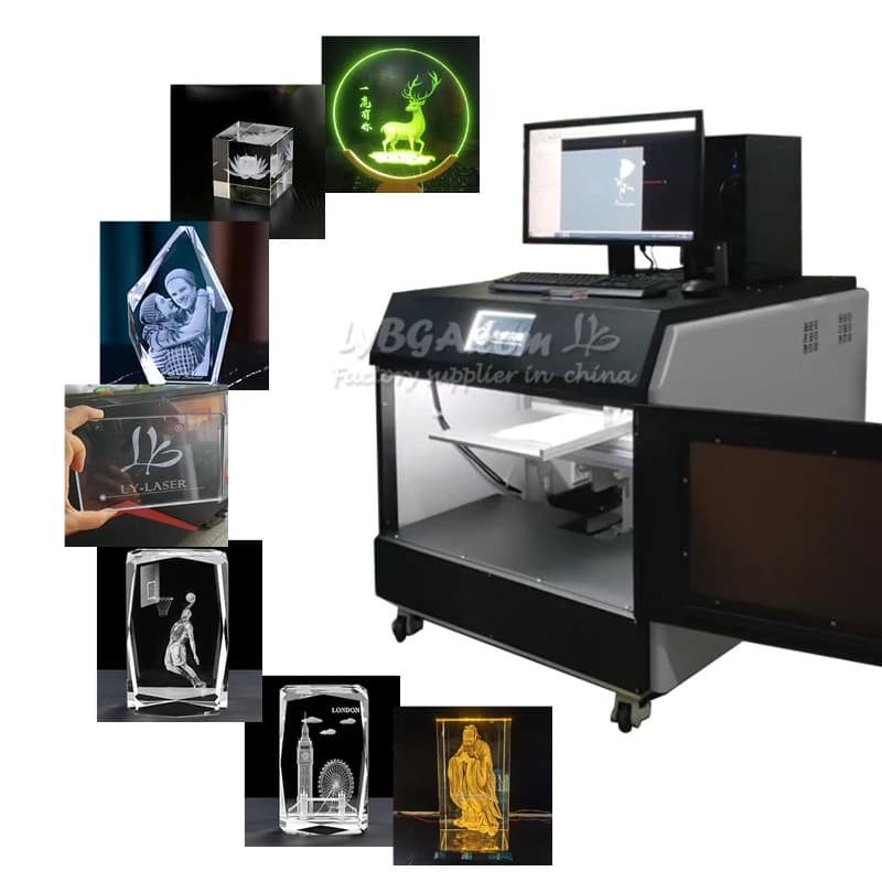 LY Internal 3D Engraving Machine, Large Size Crystal Glass Marking Laser Device, Green Light 1W/6W