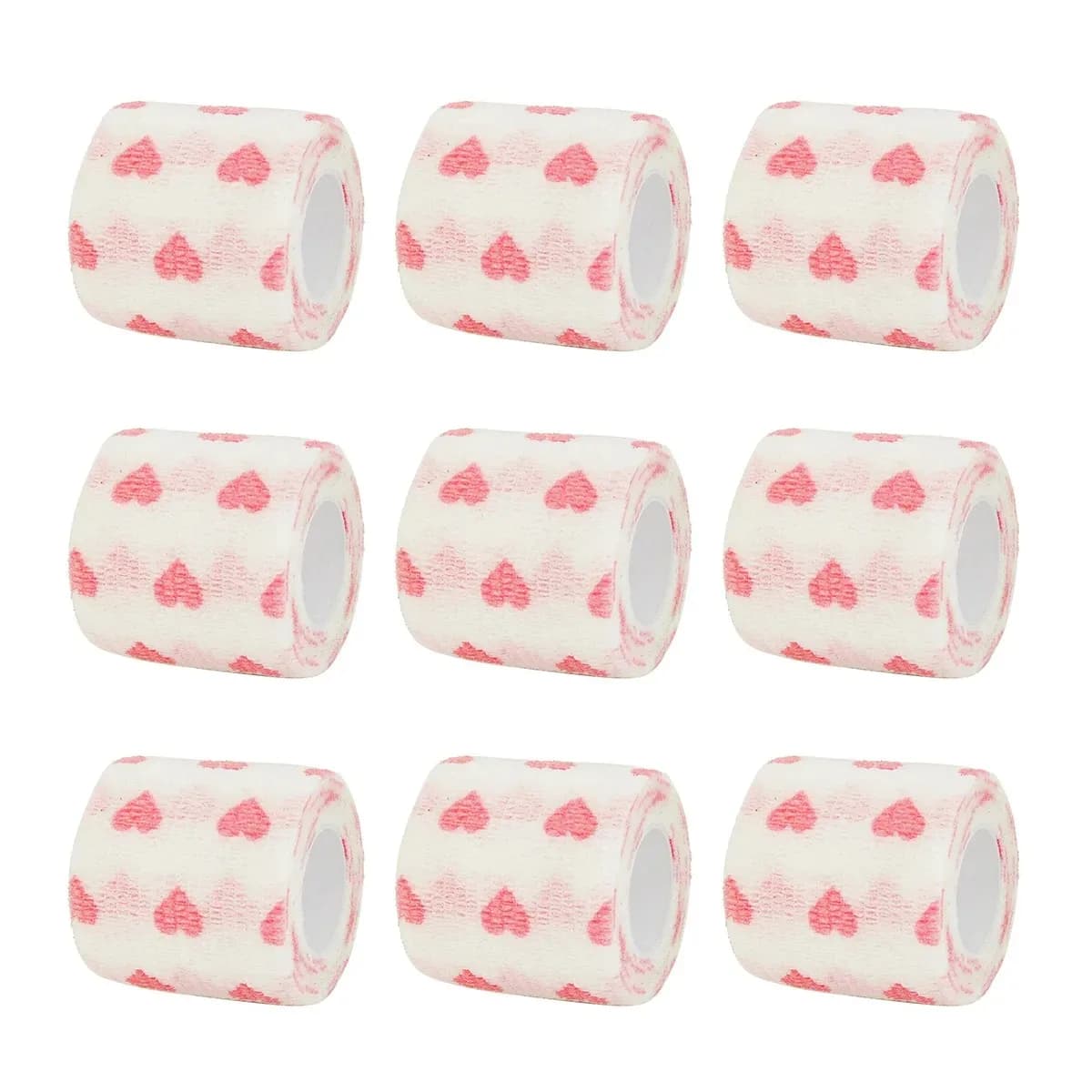 1/6/10 pezzi bianco amore cuore stampato benda elastica autoadesiva 4.8m nastro avvolgente sportivo per ginocchio articolare dito