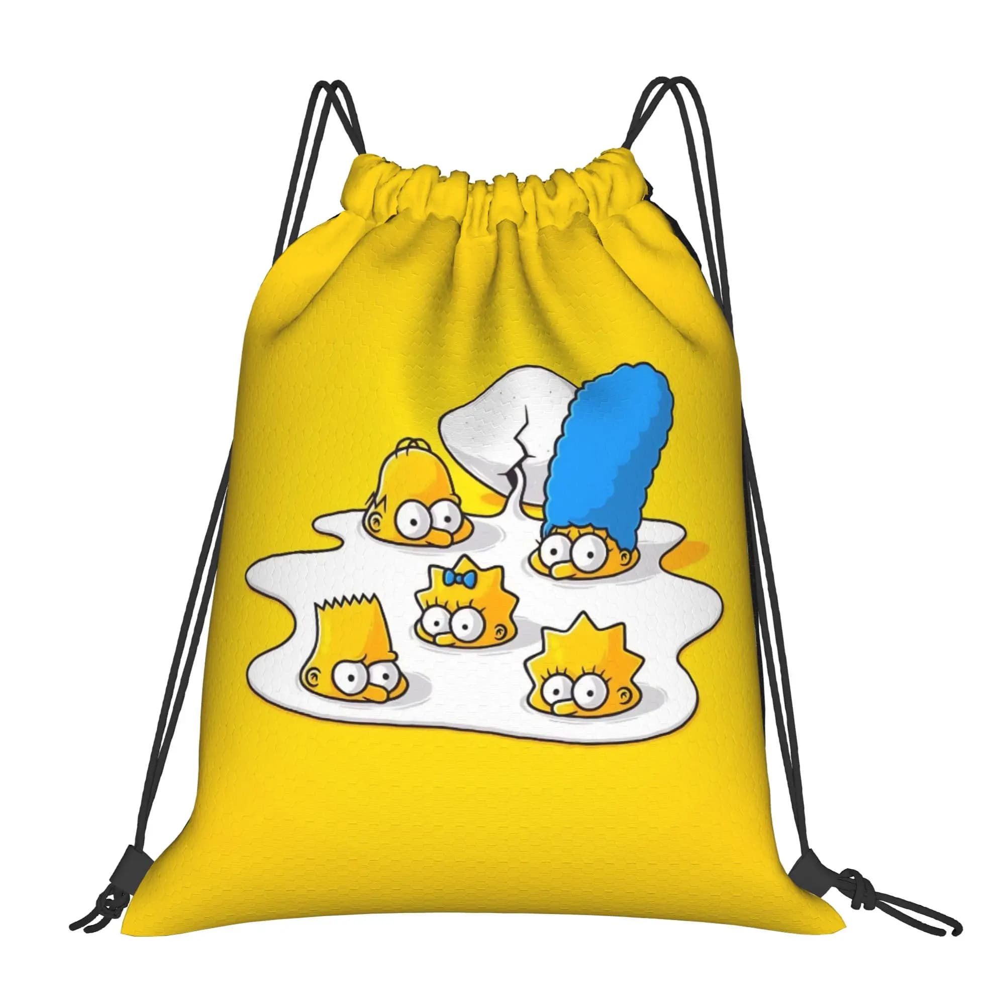 Simpsonsed Cartoon Drawstring Backpack Gym Sports Sackpack Water Resistant String Bag for Exercise