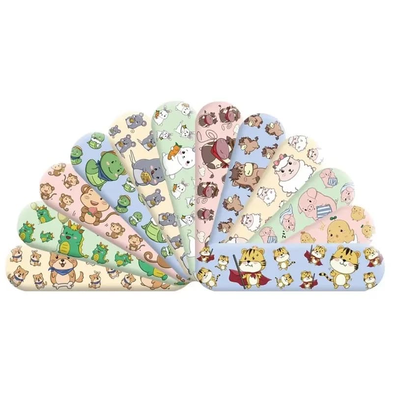 60-240Pcs Cartoon Animal Pattern Band Aid Hemostasis Adhesive Bandages First Aid Emergency Kit Wound Plaster Patches for Kids