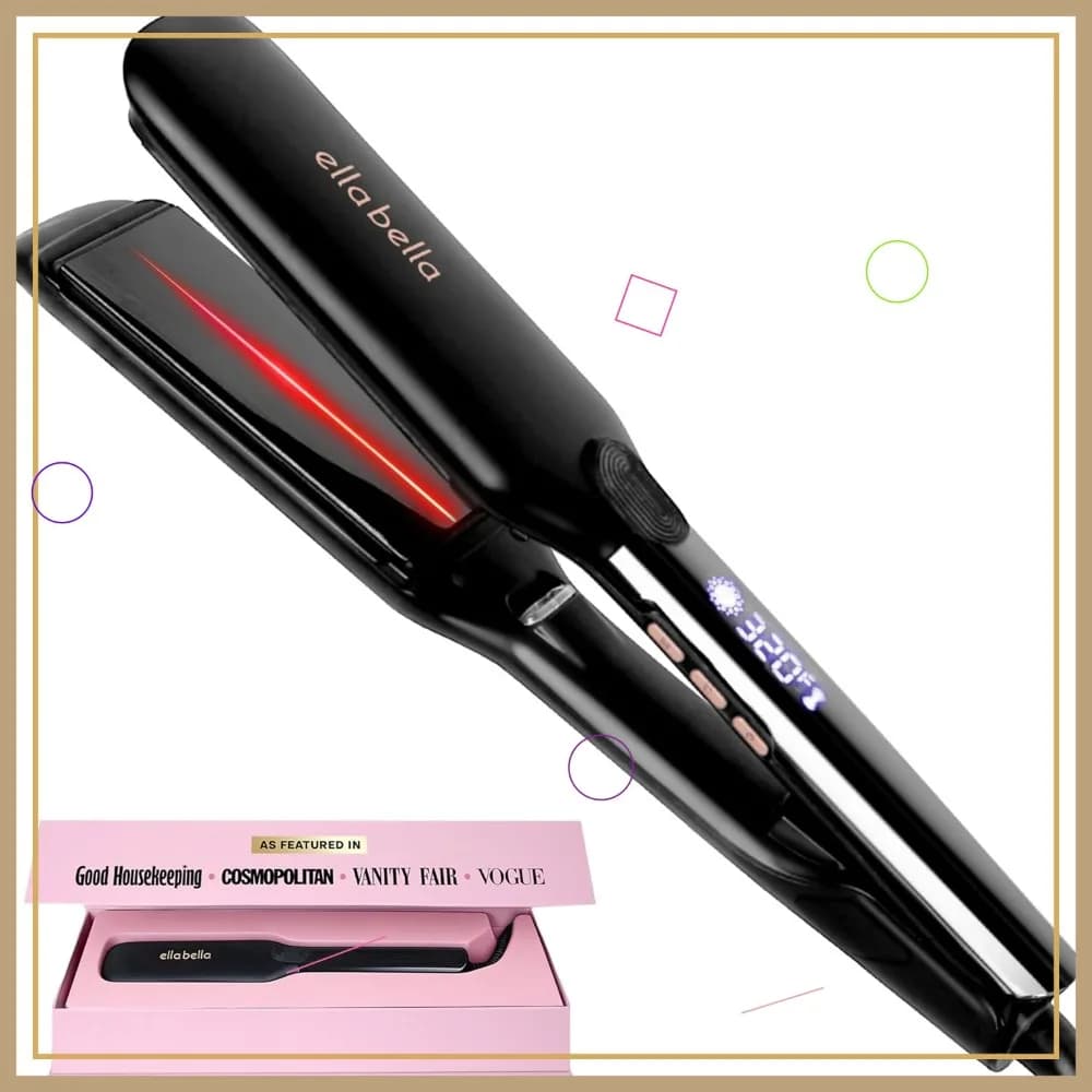 Piastra per Capelli in Titanio con Infrarossi, Display Digitale, Strumento Professionale per lo Styling