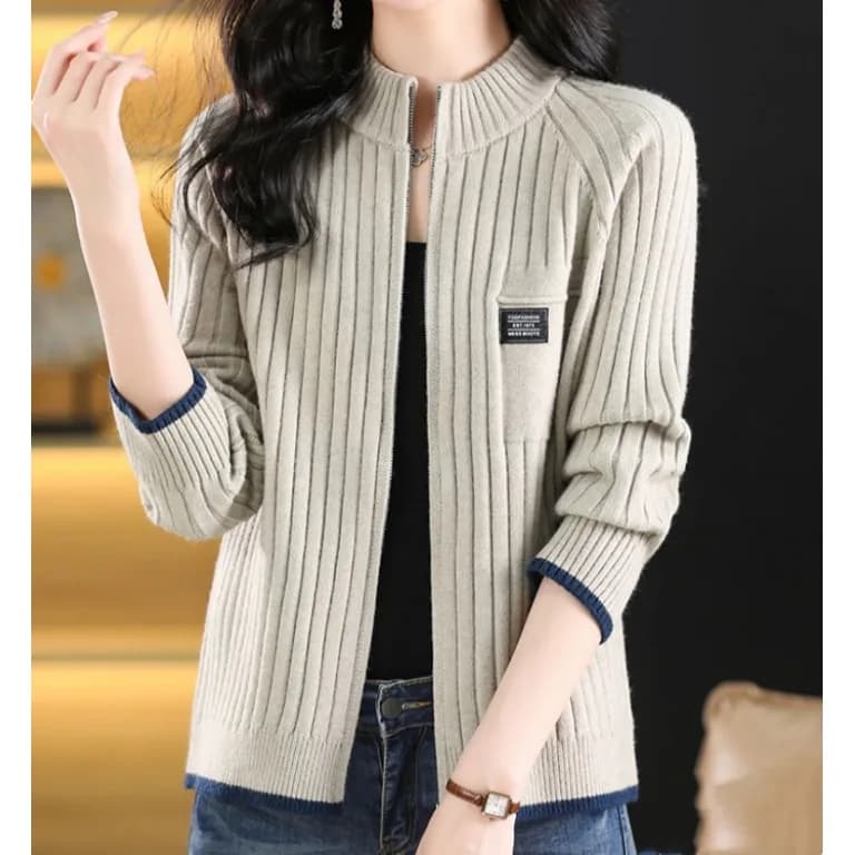 Autumn Winter 2026 Women's Casual Knitted Sweater Top Woolen Jacket Large Size plus Size Regular Shoulder Commute Style