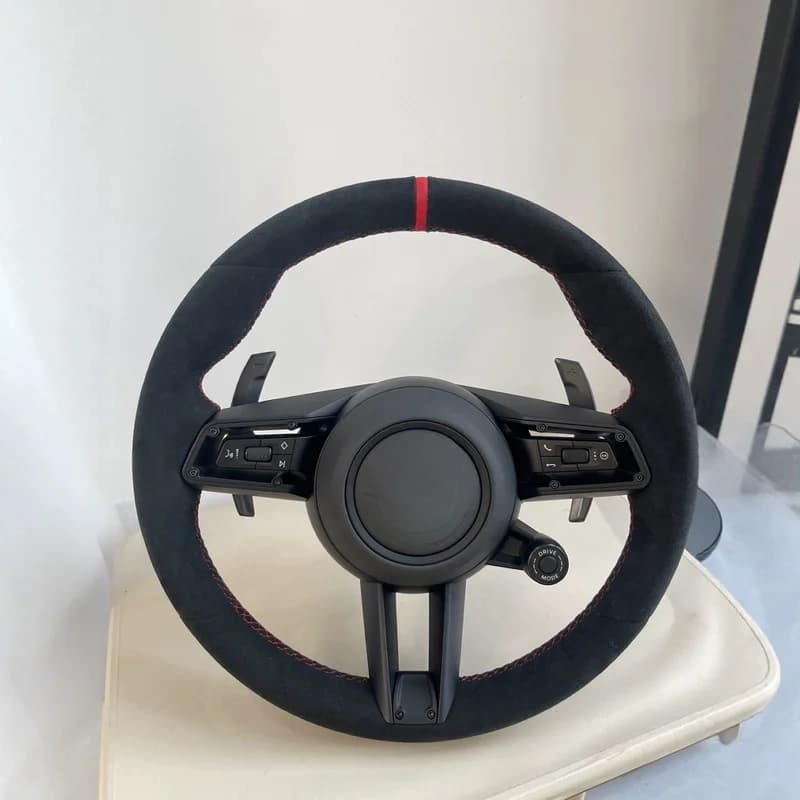 For Porsche Old To New Alcantara Modified Steering Wheel Horn Cover Horn Shell