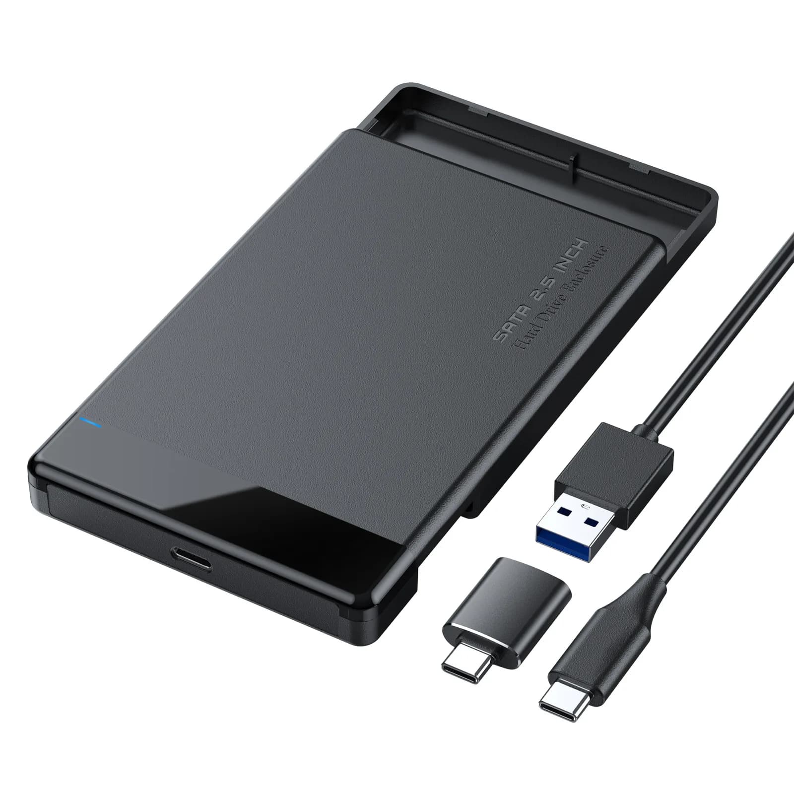 2.5" Hard Drive Enclosure USB 3.0 to SATA III Adapter Supports 2.5 Inch SSD & HDD 9.5mm 7mm External Hard Drive Enclosure with