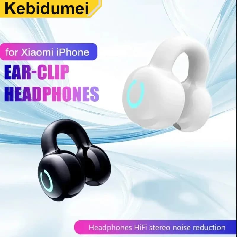 Auricolare sportivo wireless Kebidumei BT5.3 con clip, singolo auricolare impermeabile per corsa e allenamento