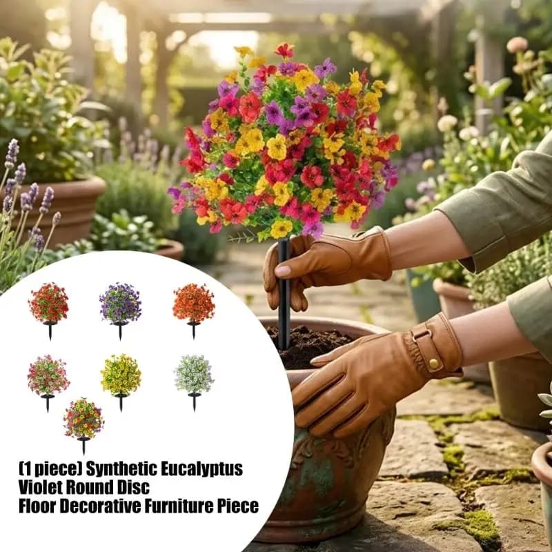 Artificial Flower Plant With Stake For Garden Yard Front Porch Indoor Decoration X3UC