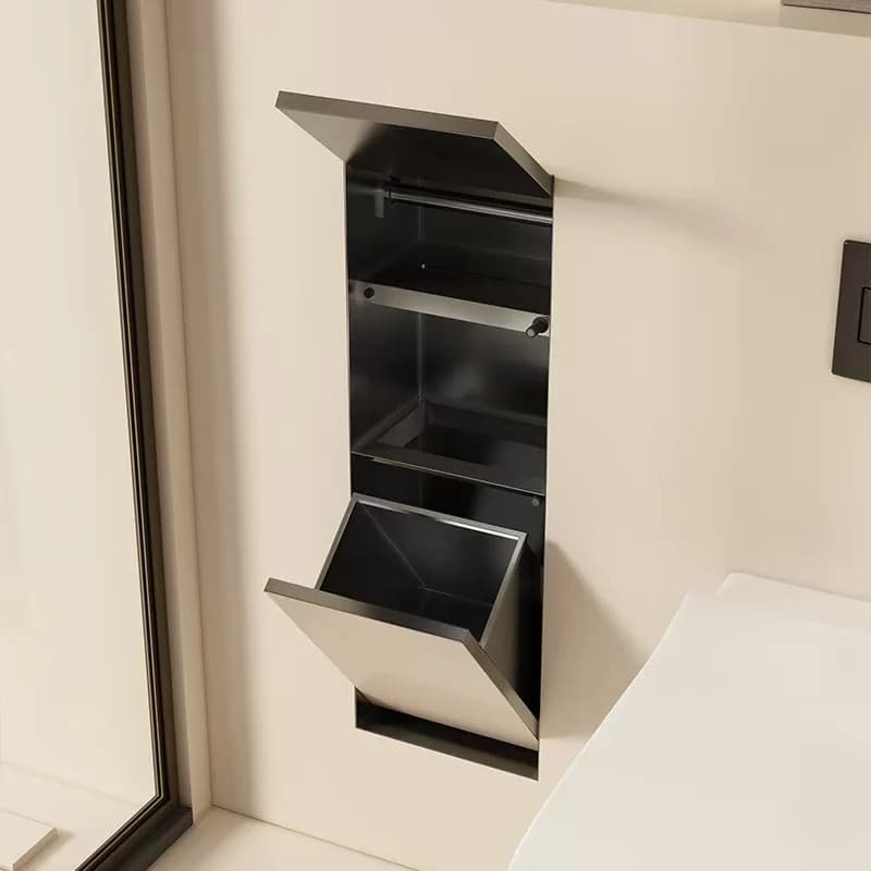 304 Stainless Steel Niche Toilet Hidden Trash Can Embedded Tissue Box Concealed Bathroom Oncealed Garbage Bin Storage