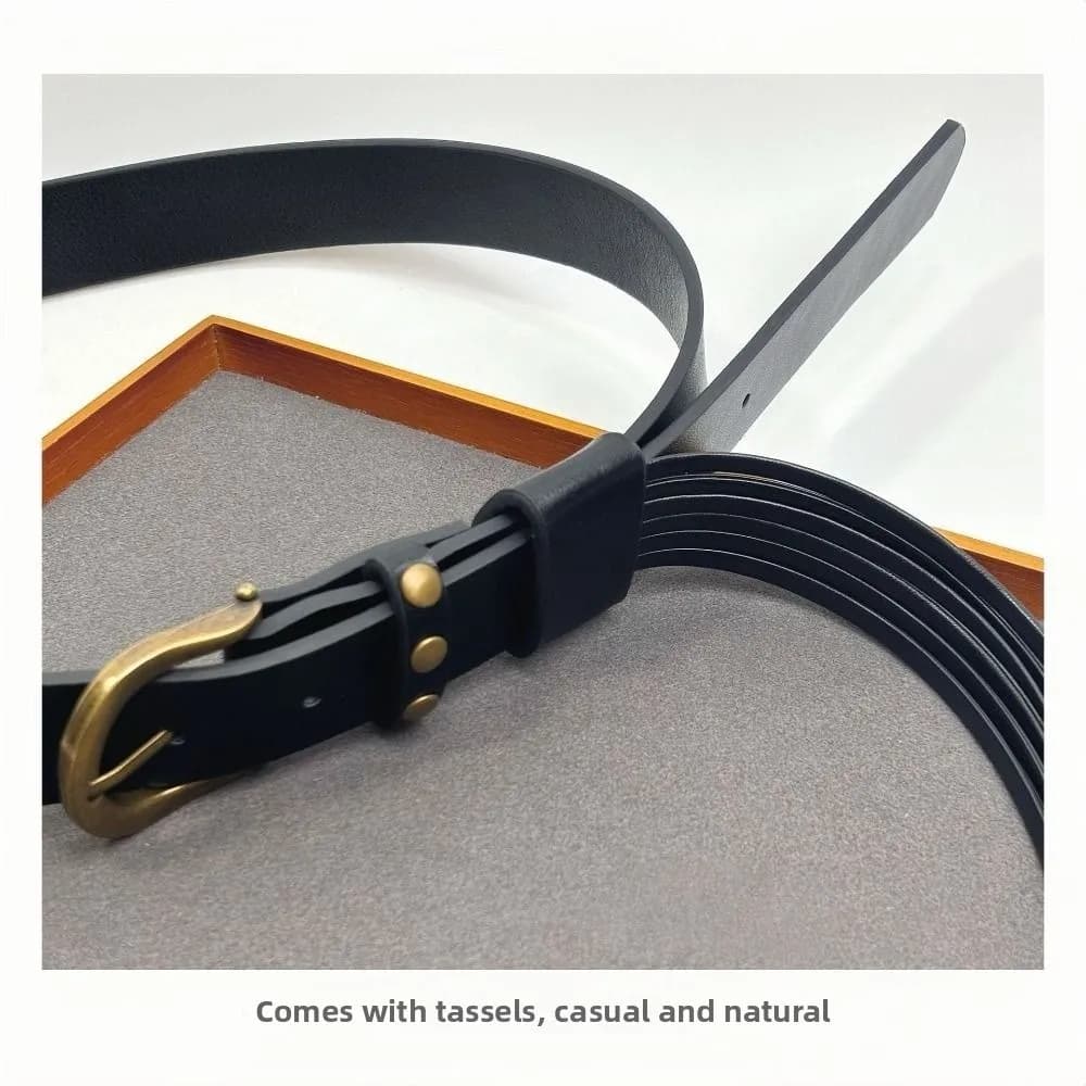 PU Leather Punk Belt Tassels Ornaments Y2K Hiphop Jeans Belt Personality Waist Decorate Accessories Waistband