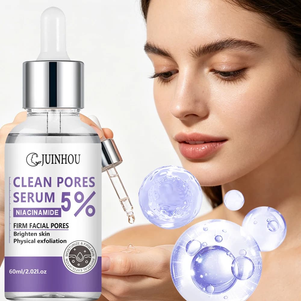 Siero viso alla niacinamide JUINHOU, detergente, controllo del sebo, idratante e illuminante per pelli grasse e miste.