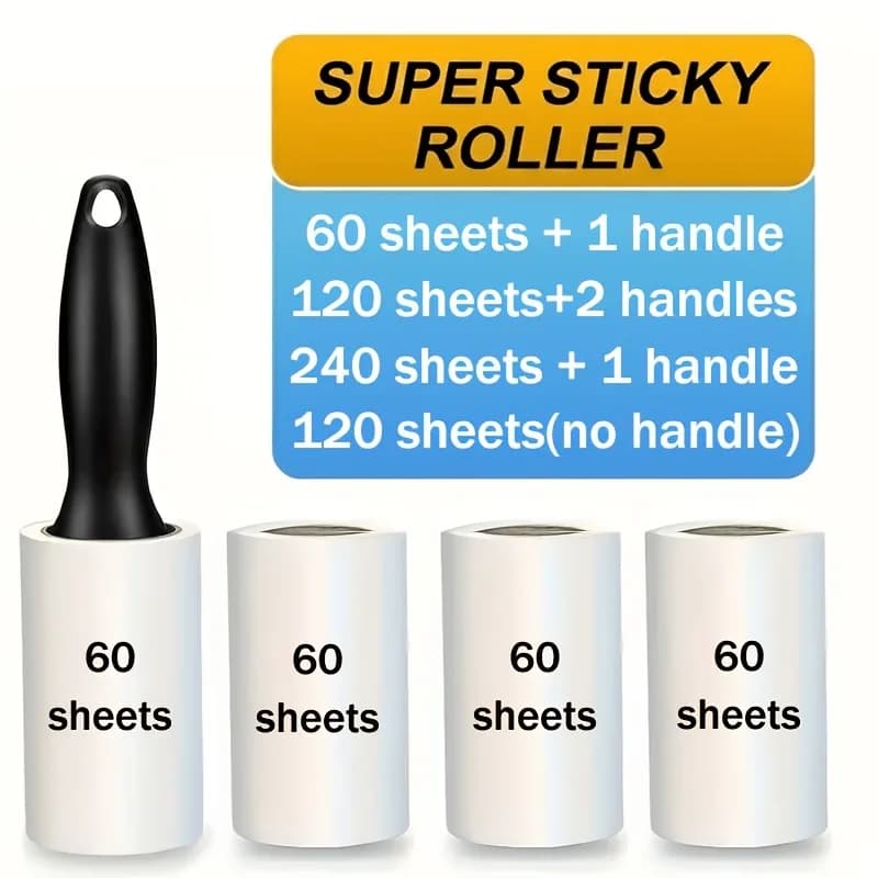 Handle/Drum - Clothing Plush ,Dust Removal Paper and Brush , - For Furniture and Clothing Hair Cleaning | Dog Cat Hair Cleaner