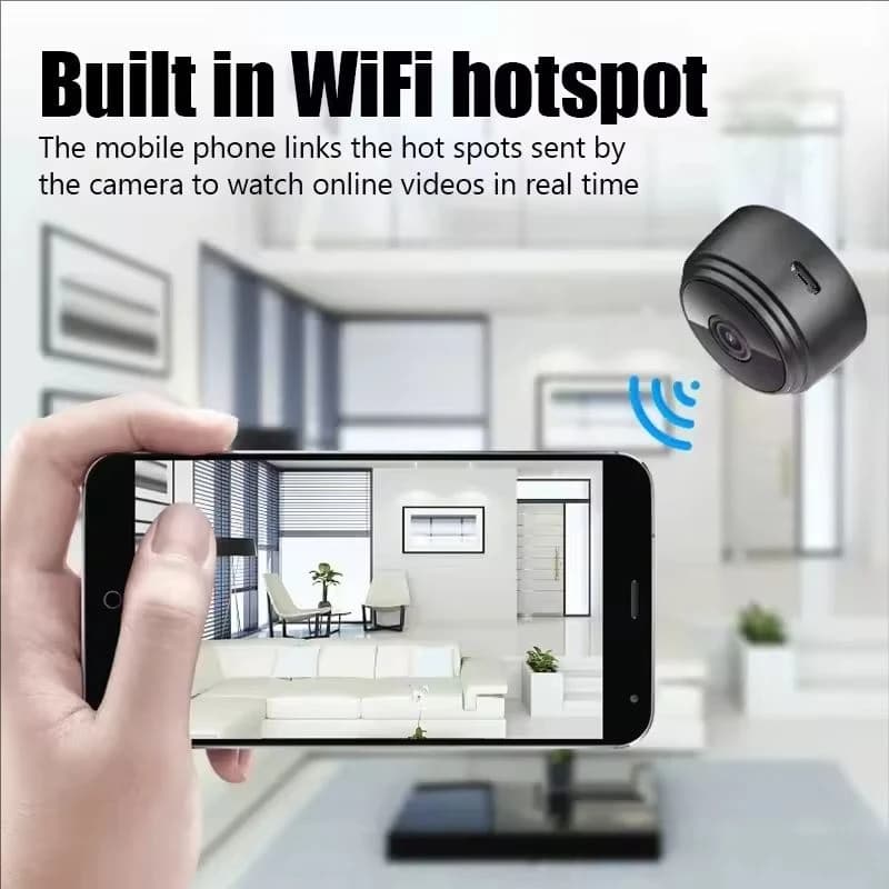Mini Telecamera A9 WiFi Wireless per Monitoraggio e Sicurezza, Videocamera di Sorveglianza Remota per Casa Intelligente