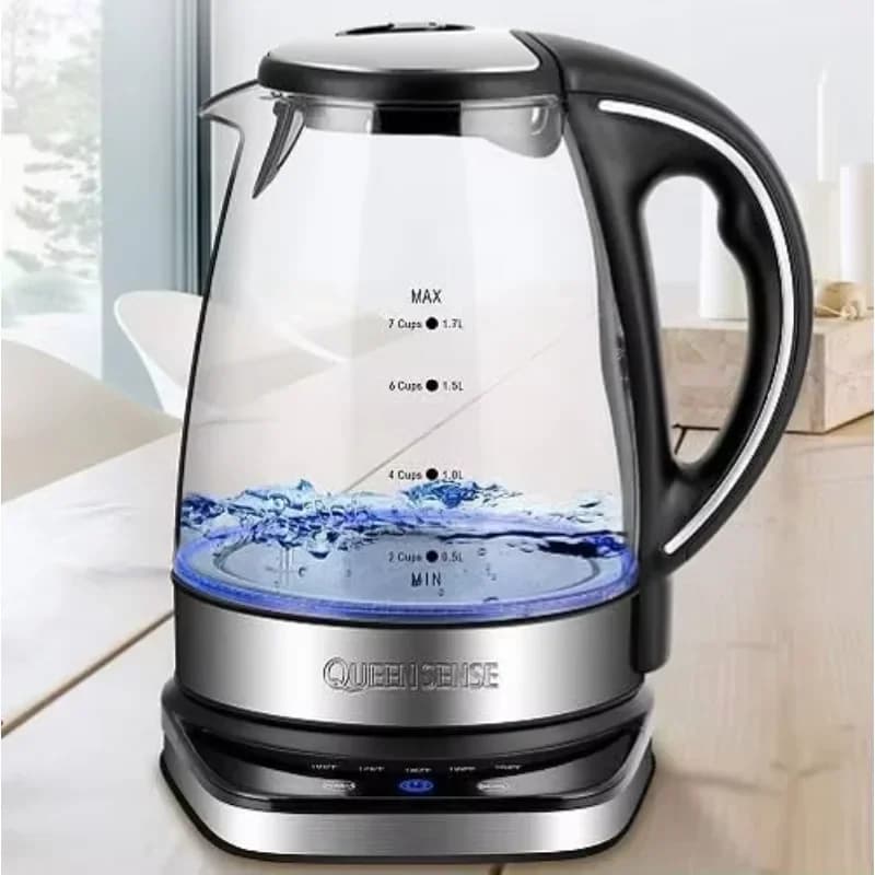 Transparent Wired Glass Electric Kettle Customizable With Digital Control