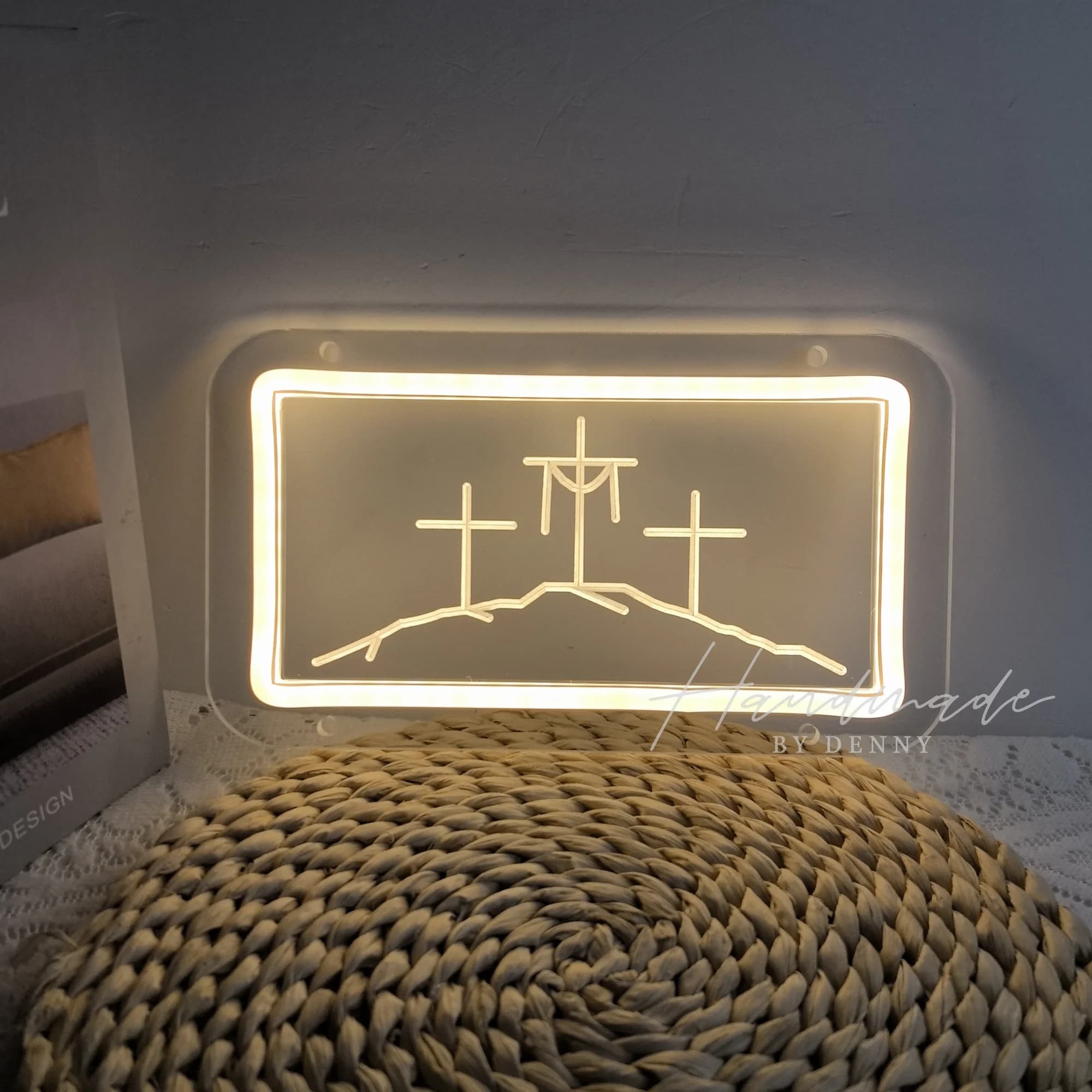 Insegna al Neon a Forma di Croce di Gesù, Decorazione per la Casa, Insegna LED al Neon, Decorazione Murale, per Natale, Capodanno, Matrimoni, Feste di Compleanno, Halloween