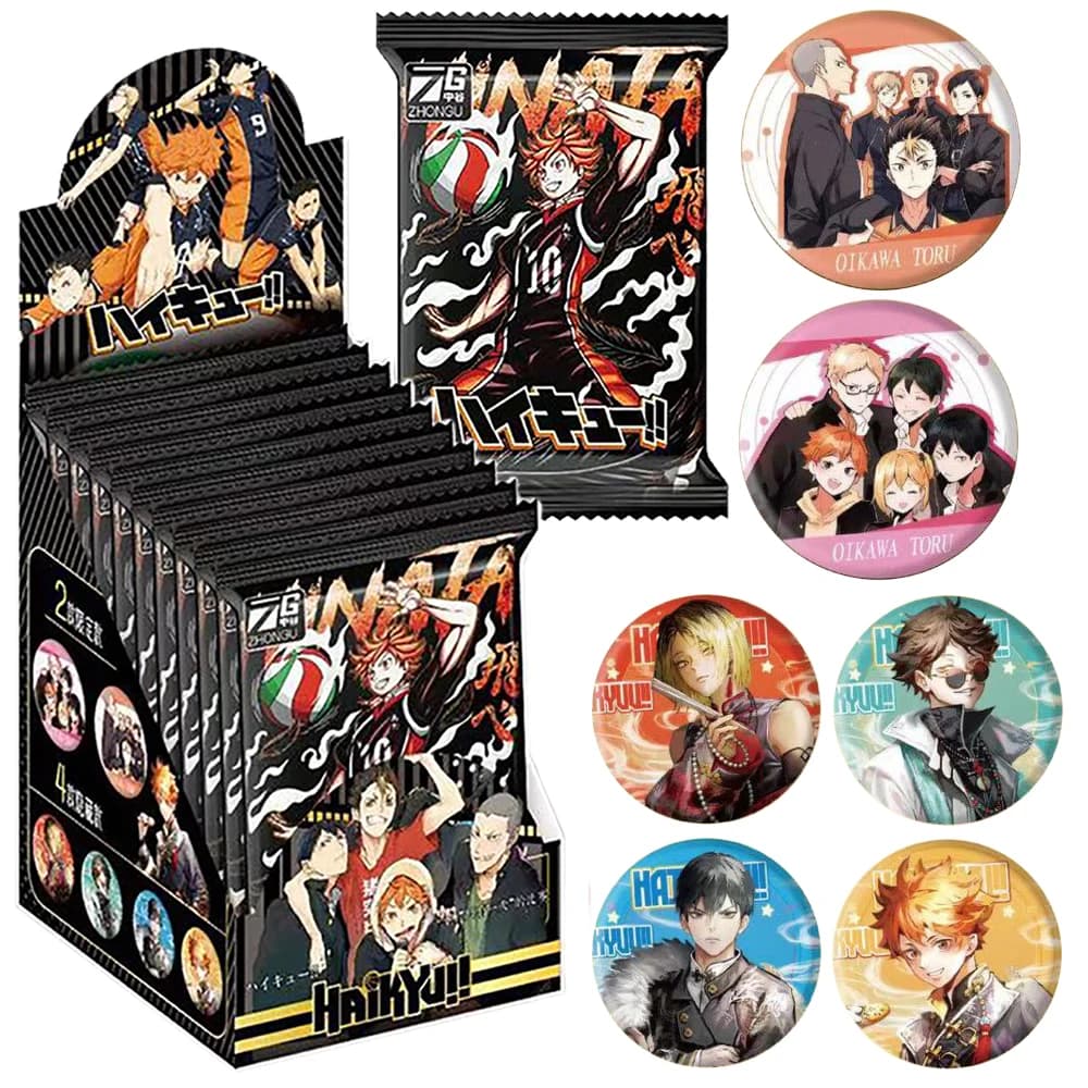 Haikyuu!! Funny Japanese theme round badge Protagonist anime Hinata Shoyo Creative Spilla for Kids Christmas Gift