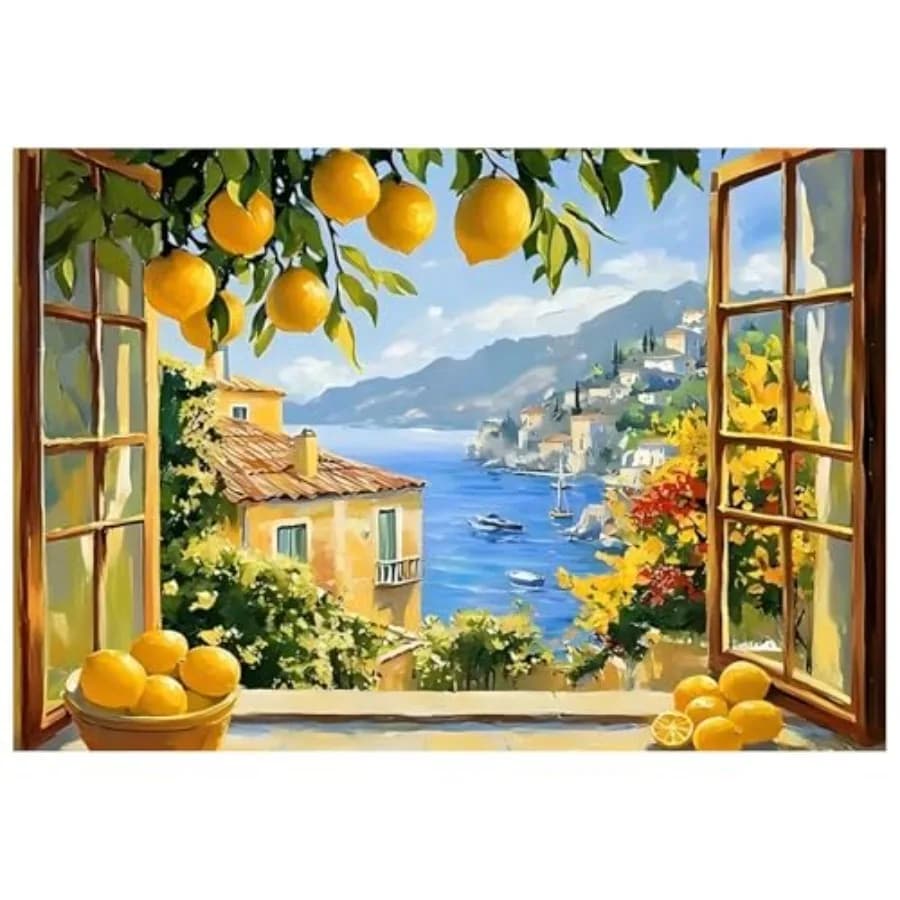 Paint by Numbers Kit for Adults, Lemon Paint by Numbers Kit for Adults Beginners, DIY Acrylic Painting on Canvas for Home Wall
