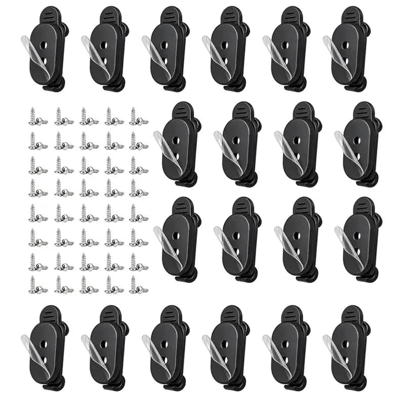 ALIM-Cable Management Clips Reusable, Adhesive Cord Holder With Screws& Silicone Ties For Home For TV