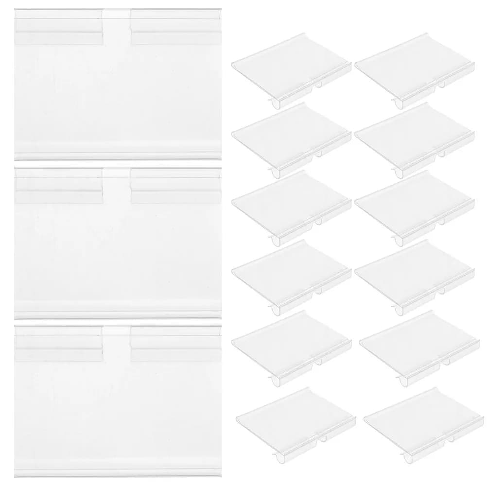 20 Pezzi Portaetichette in PVC, Supporto per Etichette da Scaffale Robusto e Leggero per Supermercati, Negozi di Frutta e Verdura, Espositore per Cartelli