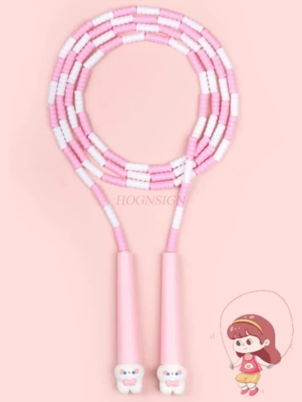 Children's bamboo knot counting cartoon jump rope, beginner specific sports rope