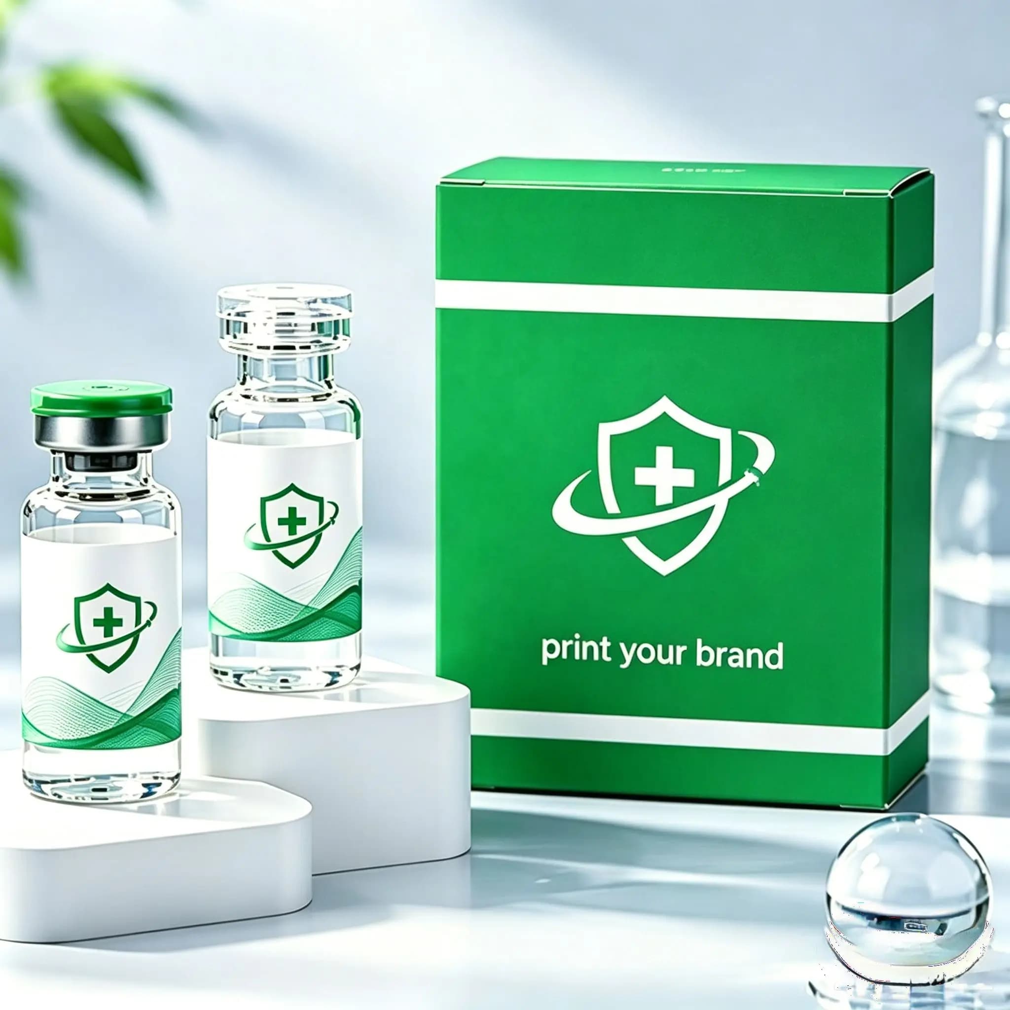 Peptide Product Pack Accessories,Non-toxic Vinyl Stickers,Industrial Labels and Custom Boxes for 3ml 5ml 10ml Sizes