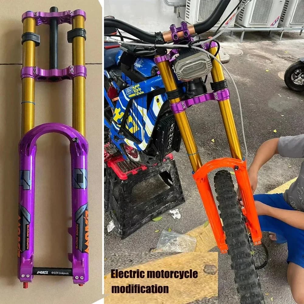 Suspension Front Fork Dirt Bike Double Crown Ebike Fork With Head Light Mounting Feature for sur Bike in stock