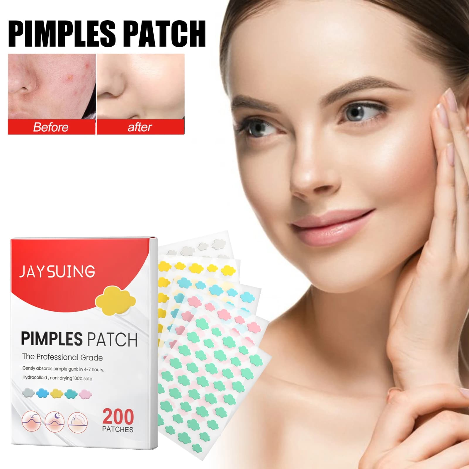 200 pz nuvola acne patch macchie invisibili cerotti acne sbiadiscono cicatrici da acne pori puliti controllo olio prodotti per la cura del viso